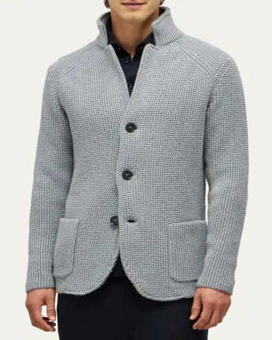 Baldassari Men's Brenta Slim Wool Knit Swacket | Thumbnail 4 Baldassari Men's Brenta Slim Wool Knit Swacket | Thumbnail 4