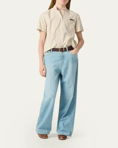 Miu Miu Stonewashed Wide-Leg Jeans | Thumbnail 2 Miu Miu Stonewashed Wide-Leg Jeans | Thumbnail 2