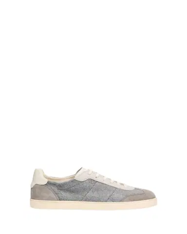 Brunello Cucinelli Men's Textile and Leather Low-Top Sneakers | Thumbnail 1