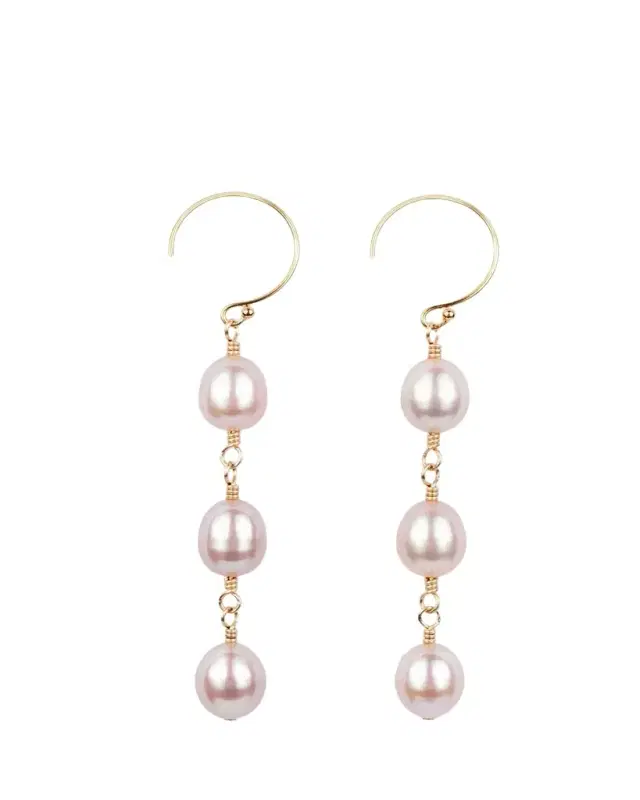 Blush Earrings with Freshwater Pearls