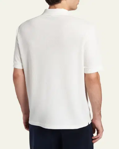 Giorgio Armani Men's Cotton Pique Classic-Fit Polo Shirt | Thumbnail 3