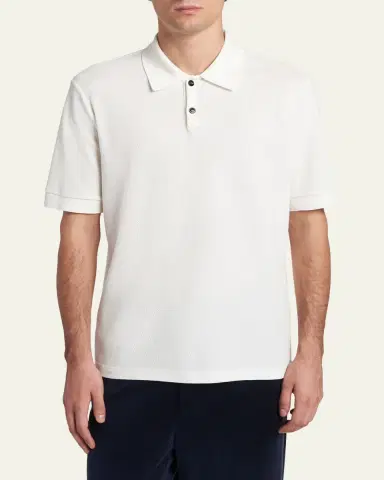 Giorgio Armani Men's Cotton Pique Classic-Fit Polo Shirt | Thumbnail 4