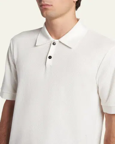Giorgio Armani Men's Cotton Pique Classic-Fit Polo Shirt | Thumbnail 5