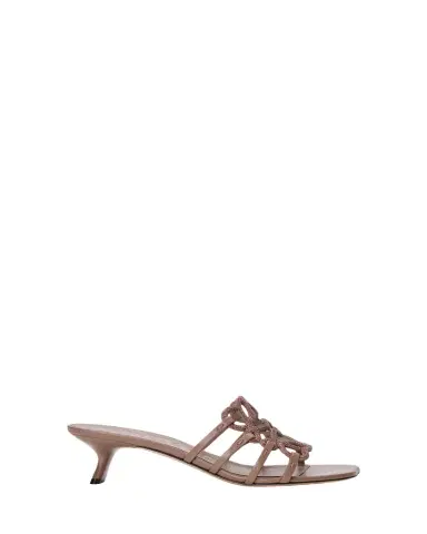 Loewe 45mm Petal Anagram Embellished Leather Mule Sandals | Thumbnail 1