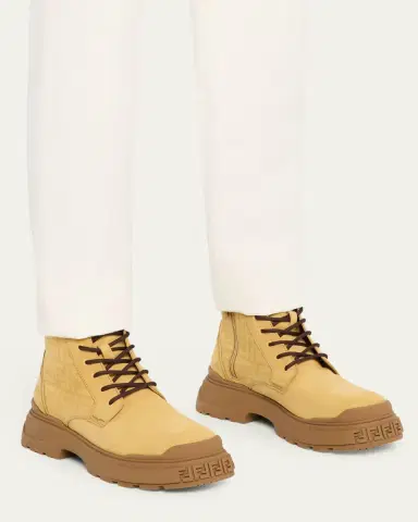 Fendi Men's FF Nubuck Combat Boots | Thumbnail 2
