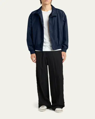 Giorgio Armani Men's Oversized Snap-Front Bomber Jacket | Thumbnail 2 Giorgio Armani Men's Oversized Snap-Front Bomber Jacket | Thumbnail 2