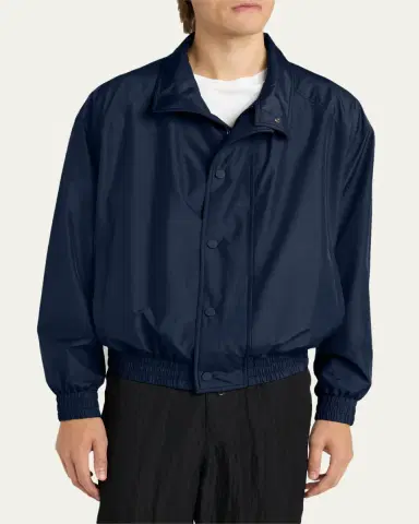 Giorgio Armani Men's Oversized Snap-Front Bomber Jacket | Thumbnail 4 Giorgio Armani Men's Oversized Snap-Front Bomber Jacket | Thumbnail 4