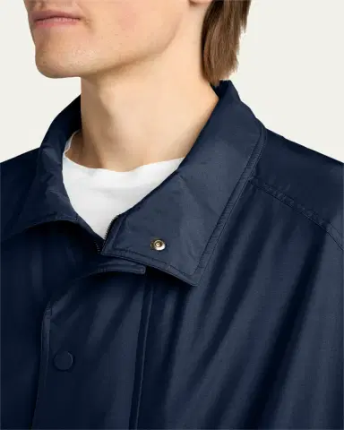 Giorgio Armani Men's Oversized Snap-Front Bomber Jacket | Thumbnail 5 Giorgio Armani Men's Oversized Snap-Front Bomber Jacket | Thumbnail 5