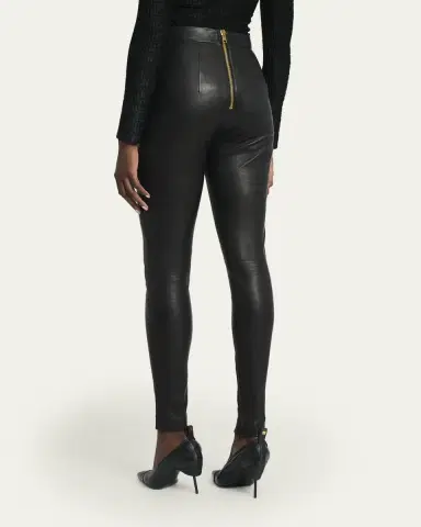 Balmain Zipped Leather Leggings | Thumbnail 3