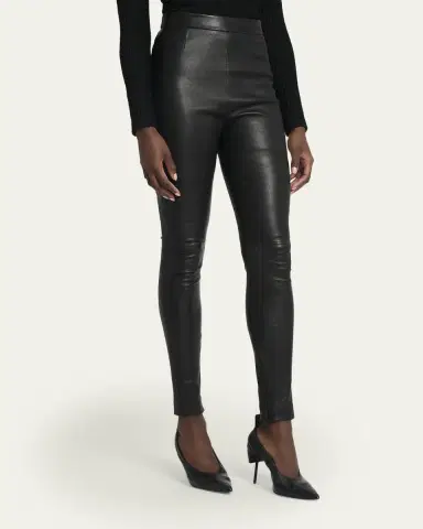 Balmain Zipped Leather Leggings | Thumbnail 4