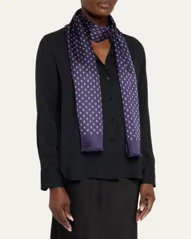Tom Ford Men's Micro Paisley-Print Mulberry Silk Scarf | Thumbnail 3