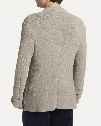 Giorgio Armani Men's Cotton-Blend Knit Patch Pocket Knit Blazer | Thumbnail 3 Giorgio Armani Men's Cotton-Blend Knit Patch Pocket Knit Blazer | Thumbnail 3
