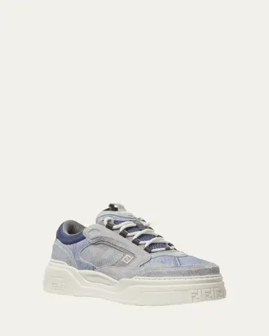 Fendi Men's Force Denim Chunky Low-Top Sneakers | Thumbnail 2 Fendi Men's Force Denim Chunky Low-Top Sneakers | Thumbnail 2