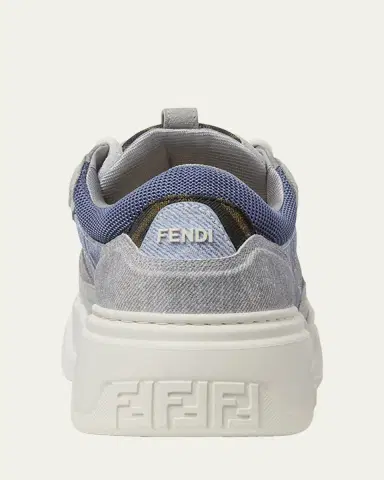 Fendi Men's Force Denim Chunky Low-Top Sneakers | Thumbnail 3 Fendi Men's Force Denim Chunky Low-Top Sneakers | Thumbnail 3