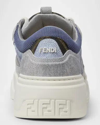 Fendi Men's Force Denim Chunky Low-Top Sneakers | Thumbnail 5 Fendi Men's Force Denim Chunky Low-Top Sneakers | Thumbnail 5