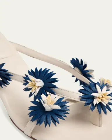 Bottega Veneta Riva Floral Leather Kitten-Heel Sandals | Thumbnail 12