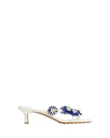 Bottega Veneta Riva Floral Leather Kitten-Heel Sandals | Thumbnail 1