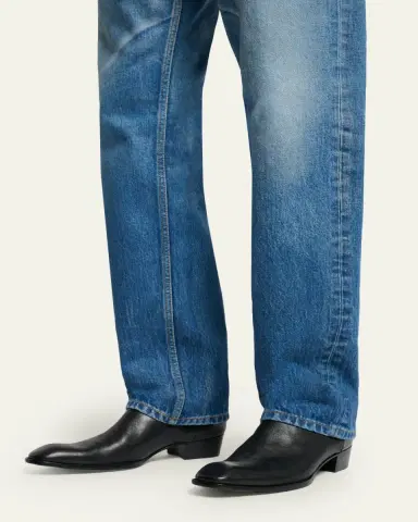 Saint Laurent Men's Stanton Leather Chelsea Boots | Thumbnail 2