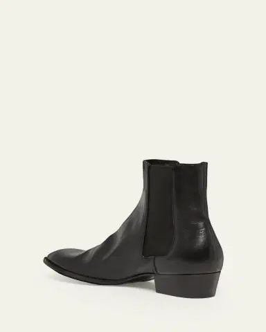 Saint Laurent Men's Stanton Leather Chelsea Boots | Thumbnail 4
