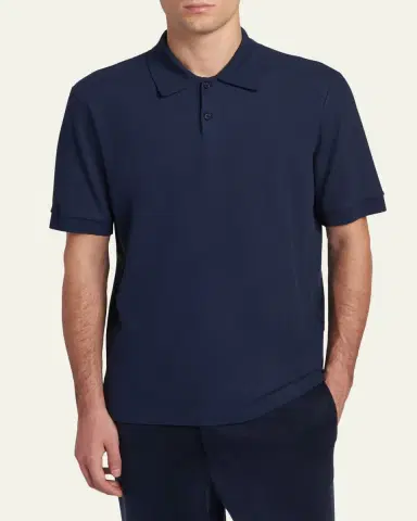 Giorgio Armani Men's Cotton Pique Classic-Fit Polo Shirt | Thumbnail 4
