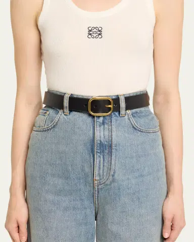 LOEWE Buckle Calf Leather Belt | Thumbnail 2