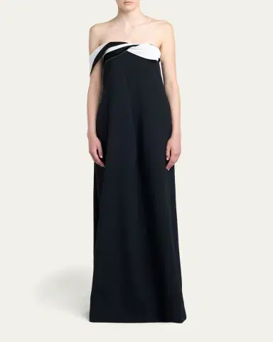 Tom Ford Bicolor Twisted Off-The-Shoulder Satin Gown | Thumbnail 2 Tom Ford Bicolor Twisted Off-The-Shoulder Satin Gown | Thumbnail 2