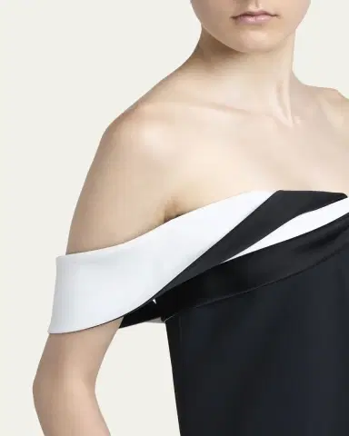 Tom Ford Bicolor Twisted Off-The-Shoulder Satin Gown | Thumbnail 5 Tom Ford Bicolor Twisted Off-The-Shoulder Satin Gown | Thumbnail 5