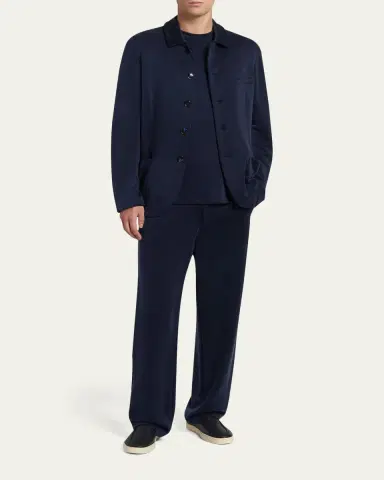 Giorgio Armani Men's Relaxed-Fit Cupro Trousers | Thumbnail 2 Giorgio Armani Men's Relaxed-Fit Cupro Trousers | Thumbnail 2