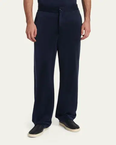 Giorgio Armani Men's Relaxed-Fit Cupro Trousers | Thumbnail 4 Giorgio Armani Men's Relaxed-Fit Cupro Trousers | Thumbnail 4