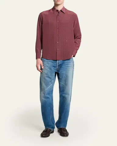Saint Laurent Men's Le Loafer Creased Leather Mules | Thumbnail 3 Saint Laurent Men's Le Loafer Creased Leather Mules | Thumbnail 3