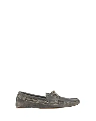 Gucci Men's Web Washed-Effect Leather Boat Shoes | Thumbnail 1 Gucci Men's Web Washed-Effect Leather Boat Shoes | Thumbnail 1