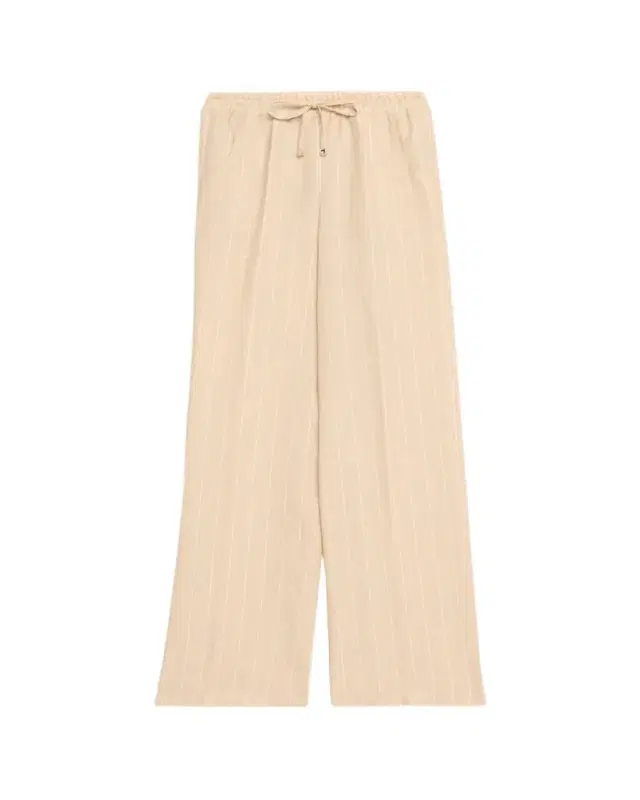 Kiton Striped Linen Straight-Leg Pull-On Pants