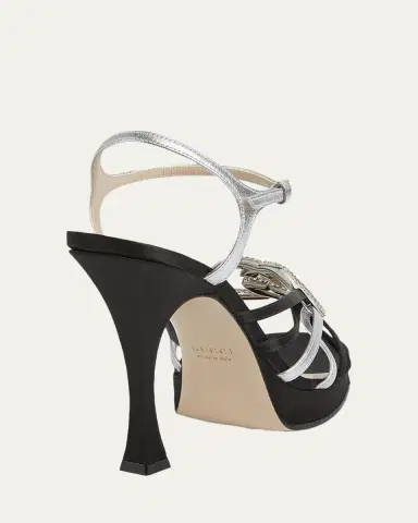 Gucci 105mm Crystal Interlocking G Mixed Leather Platform Sandals | Thumbnail 2 Gucci 105mm Crystal Interlocking G Mixed Leather Platform Sandals | Thumbnail 2