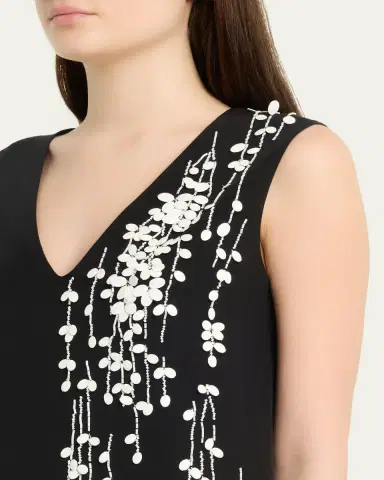 Kiton Beaded Silk V-Neck Midi Dress | Thumbnail 5 Kiton Beaded Silk V-Neck Midi Dress | Thumbnail 5