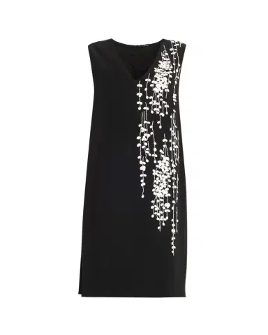 Kiton Beaded Silk V-Neck Midi Dress | Thumbnail 1 Kiton Beaded Silk V-Neck Midi Dress | Thumbnail 1