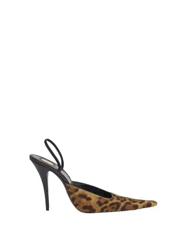 110mm Tuileries Leopard-Printed Calf Hair Slingback Pumps