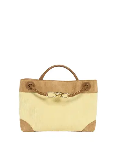 Bottega Veneta Two-Tone Suede Top-Handle Bag | Thumbnail 1 Bottega Veneta Two-Tone Suede Top-Handle Bag | Thumbnail 1