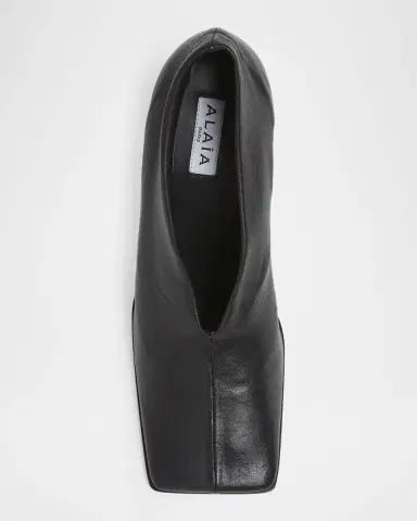 Alaïa 90mm Square-Toe Leather Pumps | Thumbnail 10