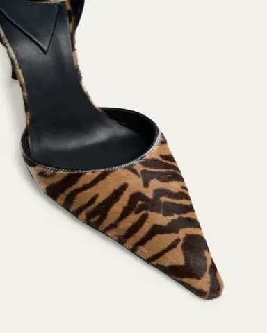 Alaïa 90mm d'Orsay Tiger Calf Hair Ankle-Strap Pumps | Thumbnail 5