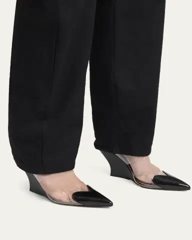 Alaïa 90mm Coeur Heart Clear Wedge Mules | Thumbnail 2 Alaïa 90mm Coeur Heart Clear Wedge Mules | Thumbnail 2