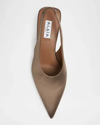 Alaïa 75mm Satin Slingback Wedges | Thumbnail 10 Alaïa 75mm Satin Slingback Wedges | Thumbnail 10