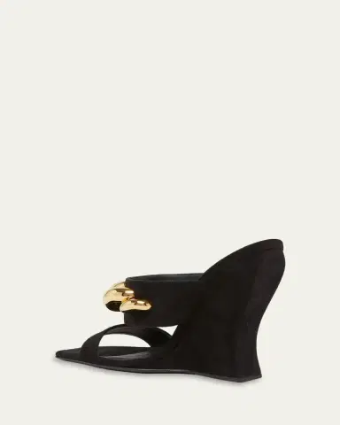 Alaïa 110mm Jewel Suede Wedge Mules | Thumbnail 4