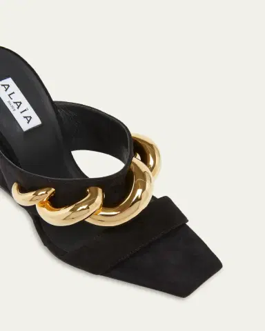 Alaïa 110mm Jewel Suede Wedge Mules | Thumbnail 5