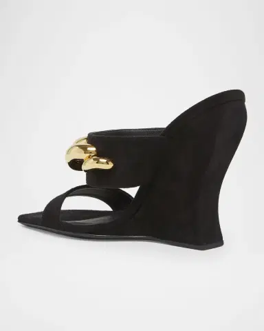 Alaïa 110mm Jewel Suede Wedge Mules | Thumbnail 8