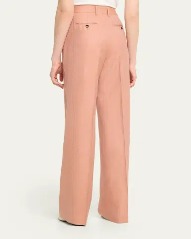 Kiton Wool-Silk Herringbone Straight-Leg Trousers | Thumbnail 3