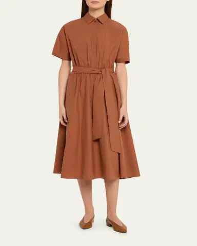 Kiton Cotton Tie-Waist Midi Shirtdress | Thumbnail 2 Kiton Cotton Tie-Waist Midi Shirtdress | Thumbnail 2