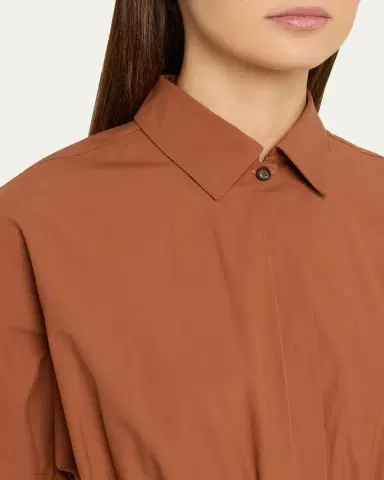 Kiton Cotton Tie-Waist Midi Shirtdress | Thumbnail 5 Kiton Cotton Tie-Waist Midi Shirtdress | Thumbnail 5