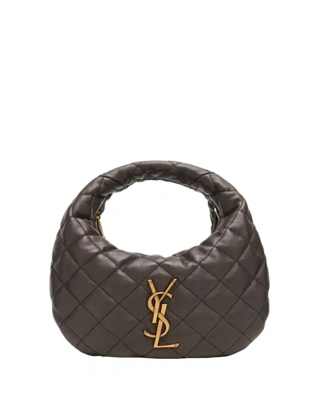 Saint Laurent Icarino Baby YSL Quilted Leather Hobo Bag