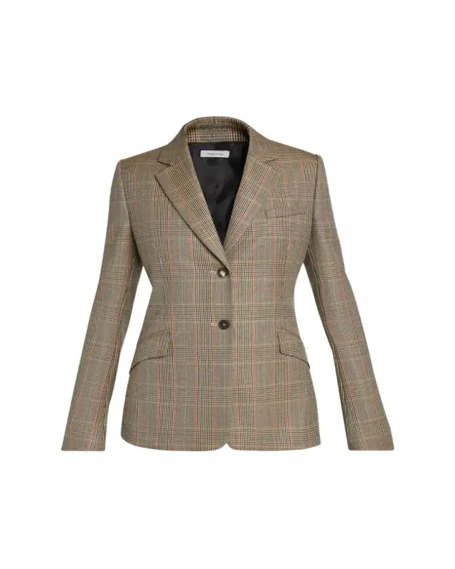 Prince Of Wales Wool Single-Breasted Blazer