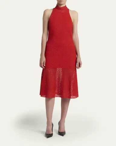 McQueen Spider Lace Halter Midi Dress | Thumbnail 2